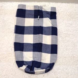 Hastens Blue White Checkered Pull Sting Cover/Bag
